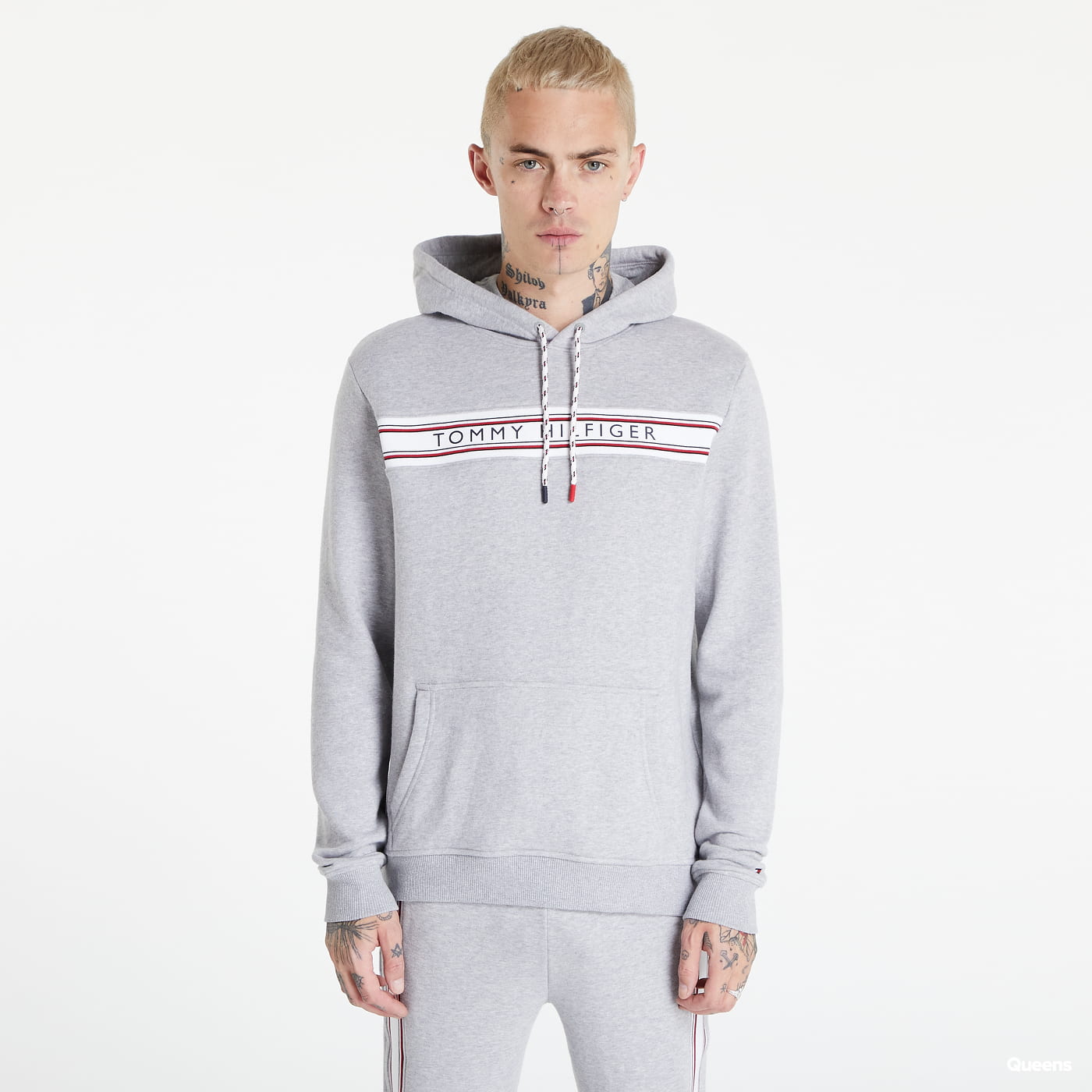 Pulover Tommy Hilfiger Signature Tape Hoodie Siva | UM0UM02427 P61, 0