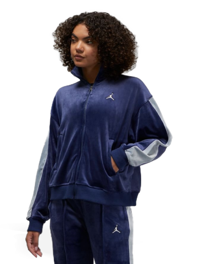 Pulover Jordan Flight Velour Full-Zip Hoodie Mornarica | DV1396-410
