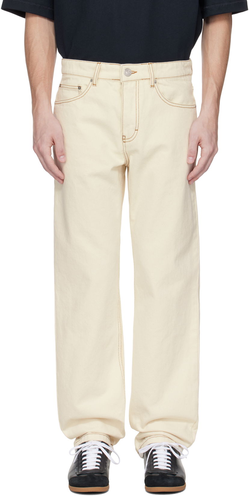 Kavbojke AMI AMI Paris Classic Fit Jeans Bež | HTR001.DE0039