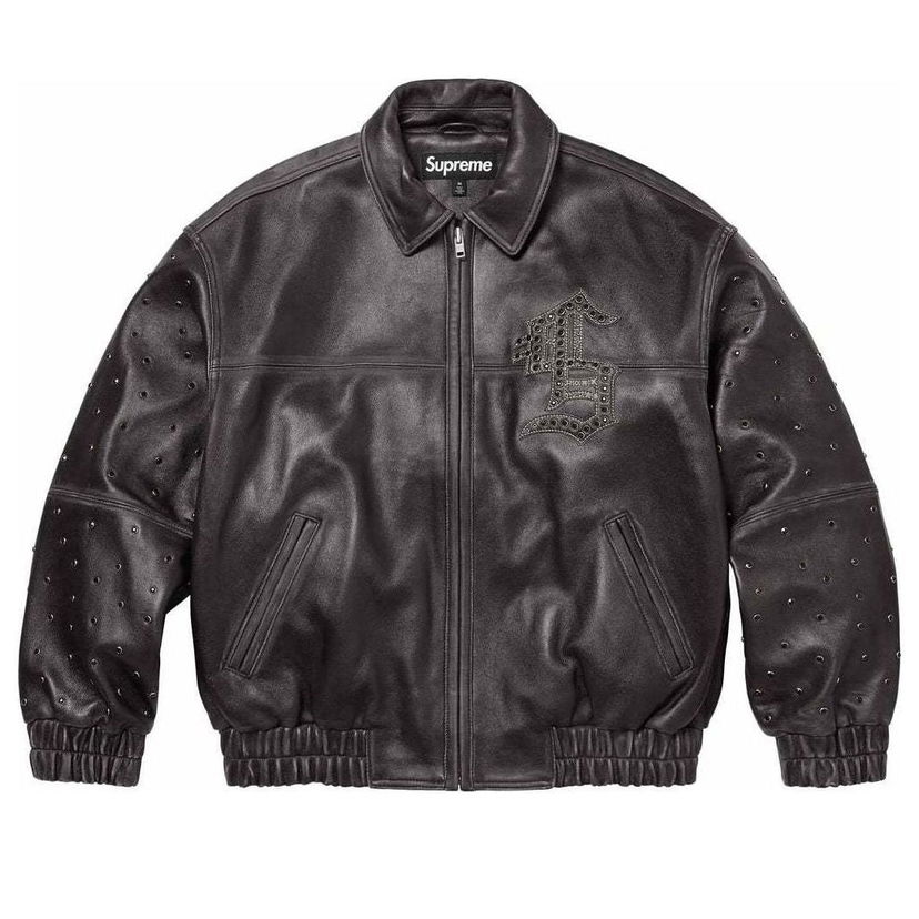 Bomber jakna Supreme Gem Studded Leather Jacket Črna | SUP-SS24-132