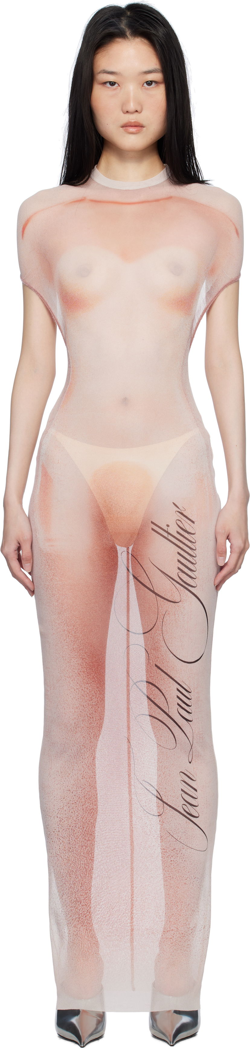 Obleke Jean Paul Gaultier Jean Paul Gaultier 'Le Classique' Open-Backed Maxi Dress Roza | 25/33-F-RO356-T577-2026