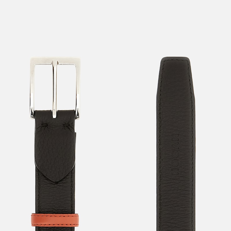 Pasovi Hogan Men's Reversible Leather Belt Črna | KFMC00N1100Q797D54, 1