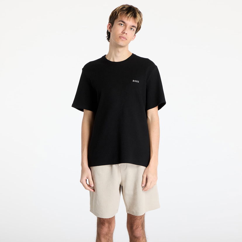Majica BOSS Hugo Boss Men's Waffle T-Shirt Črna | 50535891-001