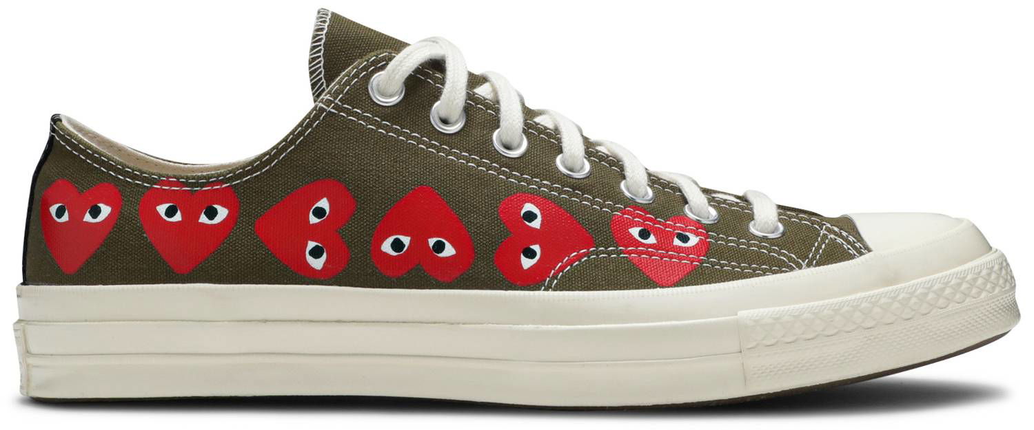 Superge in čevlji Converse Comme des Garçons Play x Chuck 70 Low Top "Multi Heart" Zelena | 162976C, 0