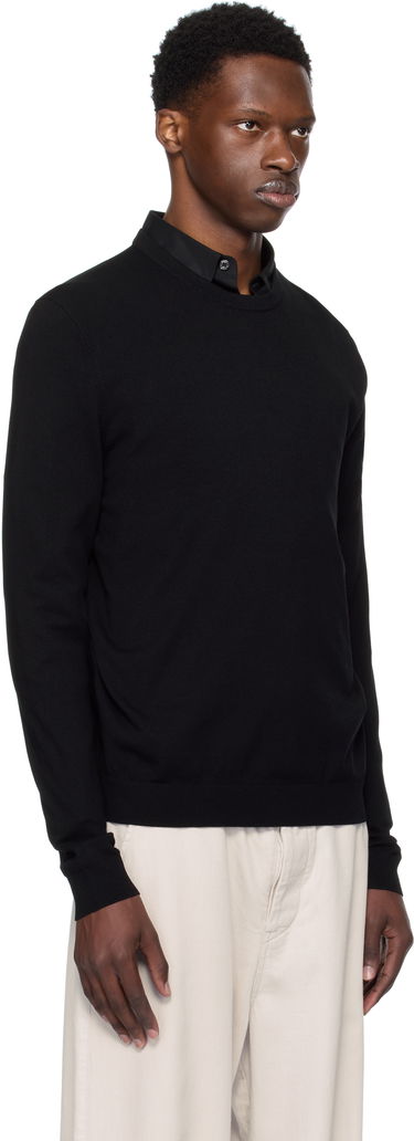 Pleteni pulover BOSS Crew Neck Soft Yarn Sweater Črna | 50532074, 2