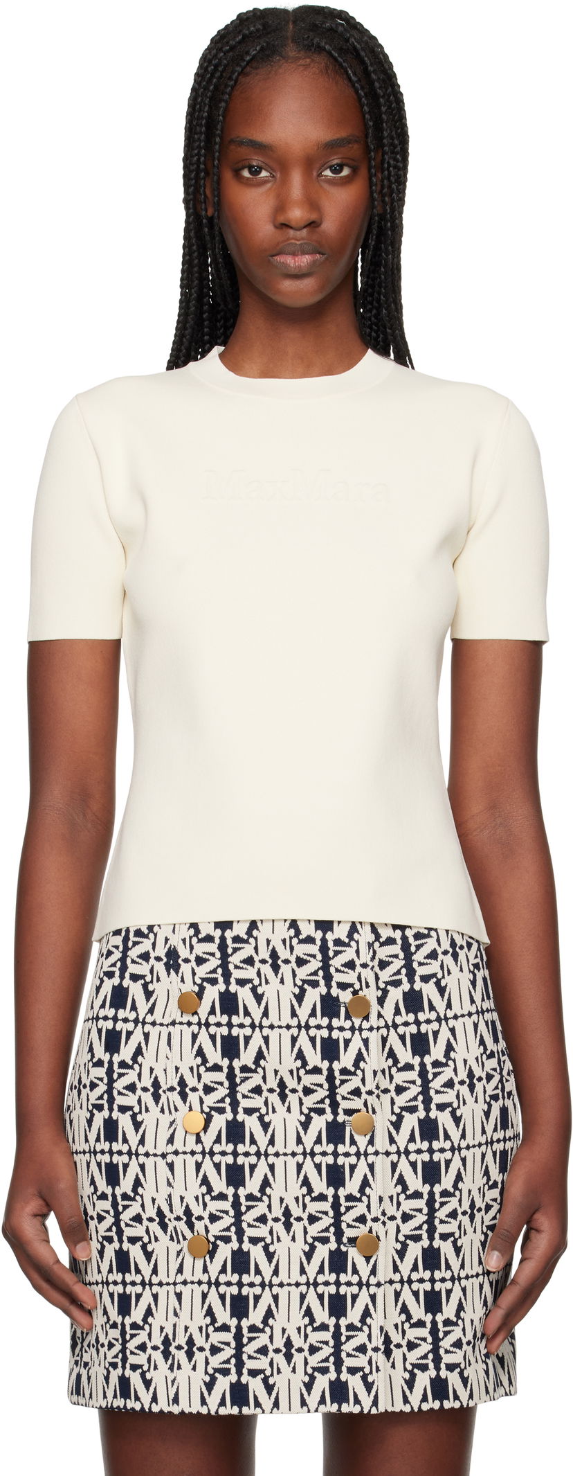 Pleteni pulover Max Mara Max Mara Segale Knit Sweater Bela | 2511361078600