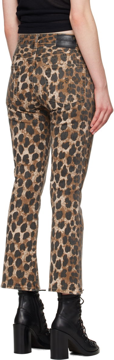 Kavbojke R13 R13 Leopard Print Kick Fit Jeans Rjava | R13W0009-D278A, 2