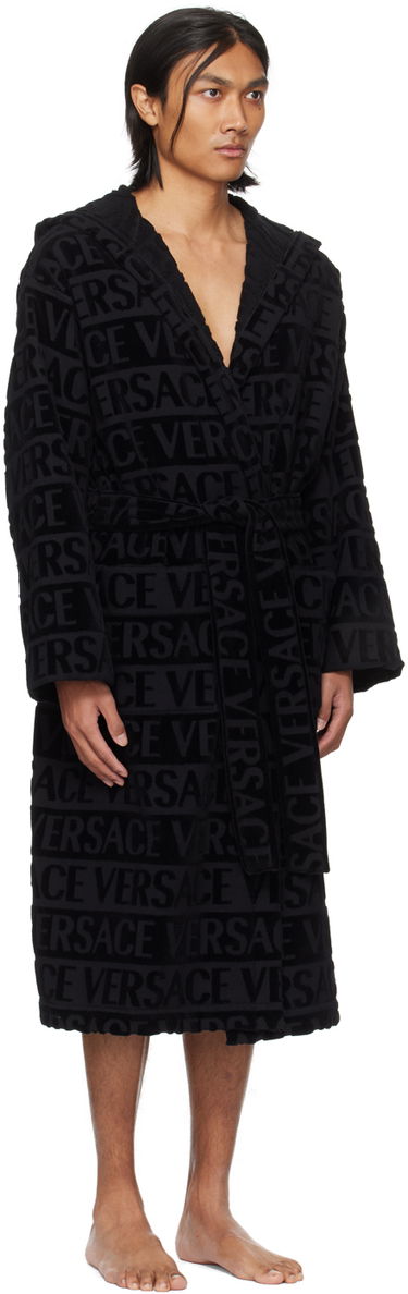 Pižame Versace Versace 'Versace' Allover Bathrobe Črna | 1010660_1A07545, 4