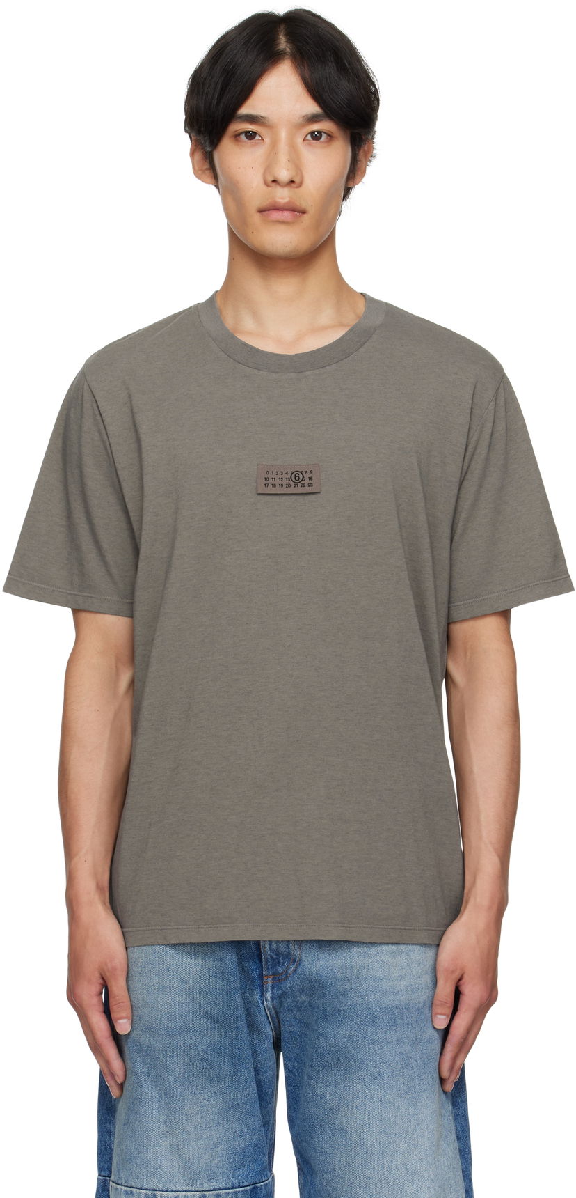 Majica Maison Margiela MM6 Maison Margiela Logo Patch T-Shirt Siva | SH0GC0059 M20048