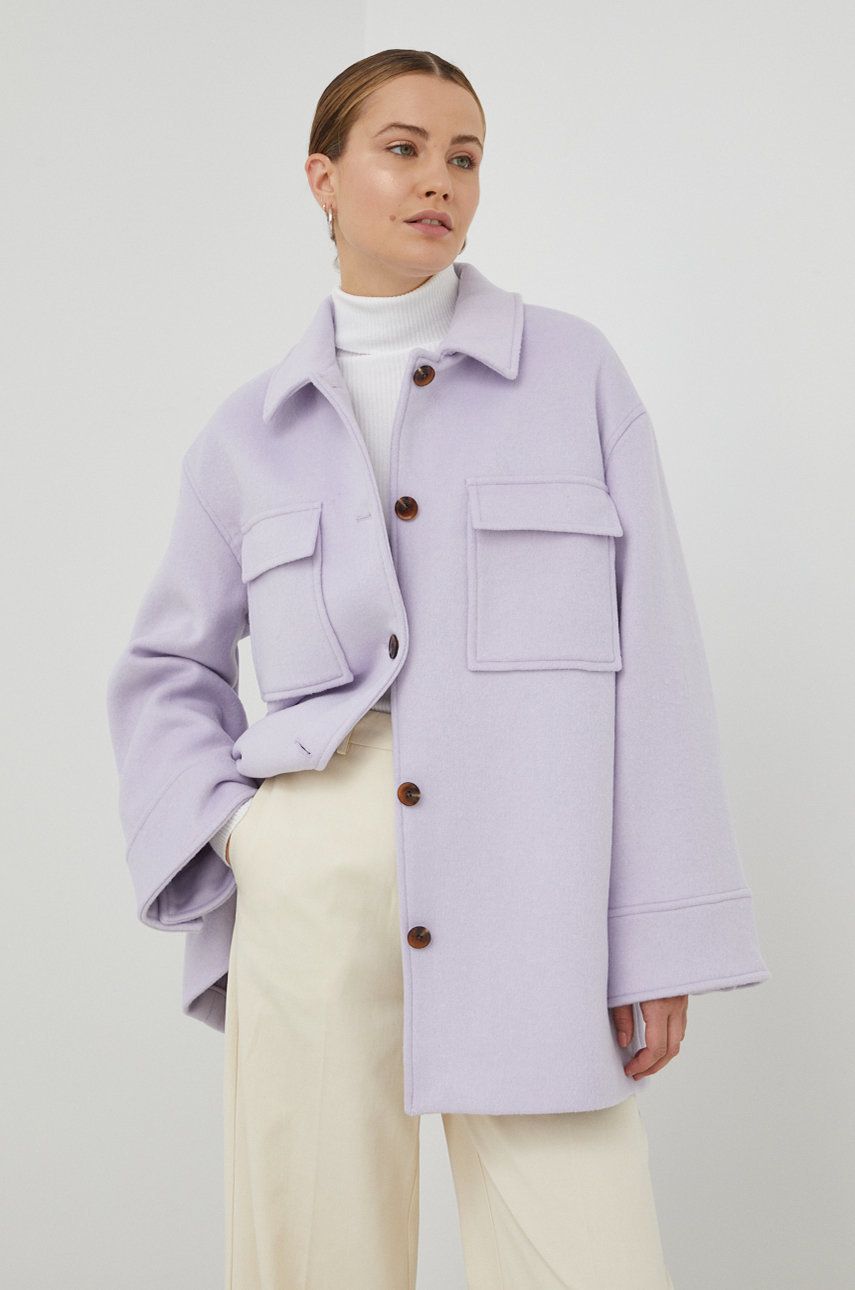 Plašči Samsoe Samsoe Dione Overshirt Lila | F20400090, 0