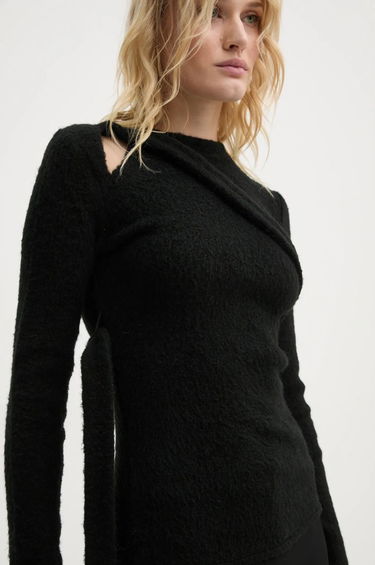 Pleteni pulover HELIOT EMIL Cutout Detail Wool Blend Sweater Črna | AW24.W.07.065.BLK01, 3