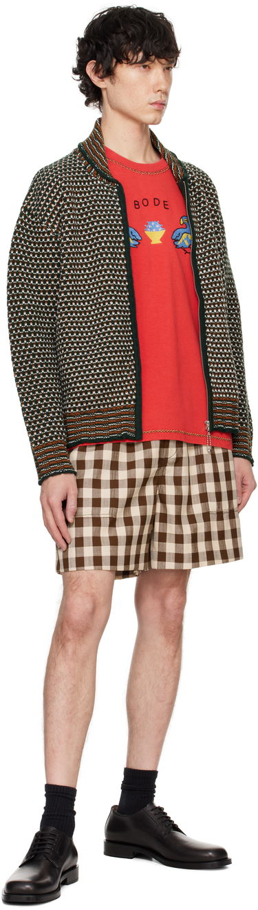 Pleteni pulover Bode Bode Schenectady Zip-Up Knit Sweater Zelena | MRF24KT018, 3