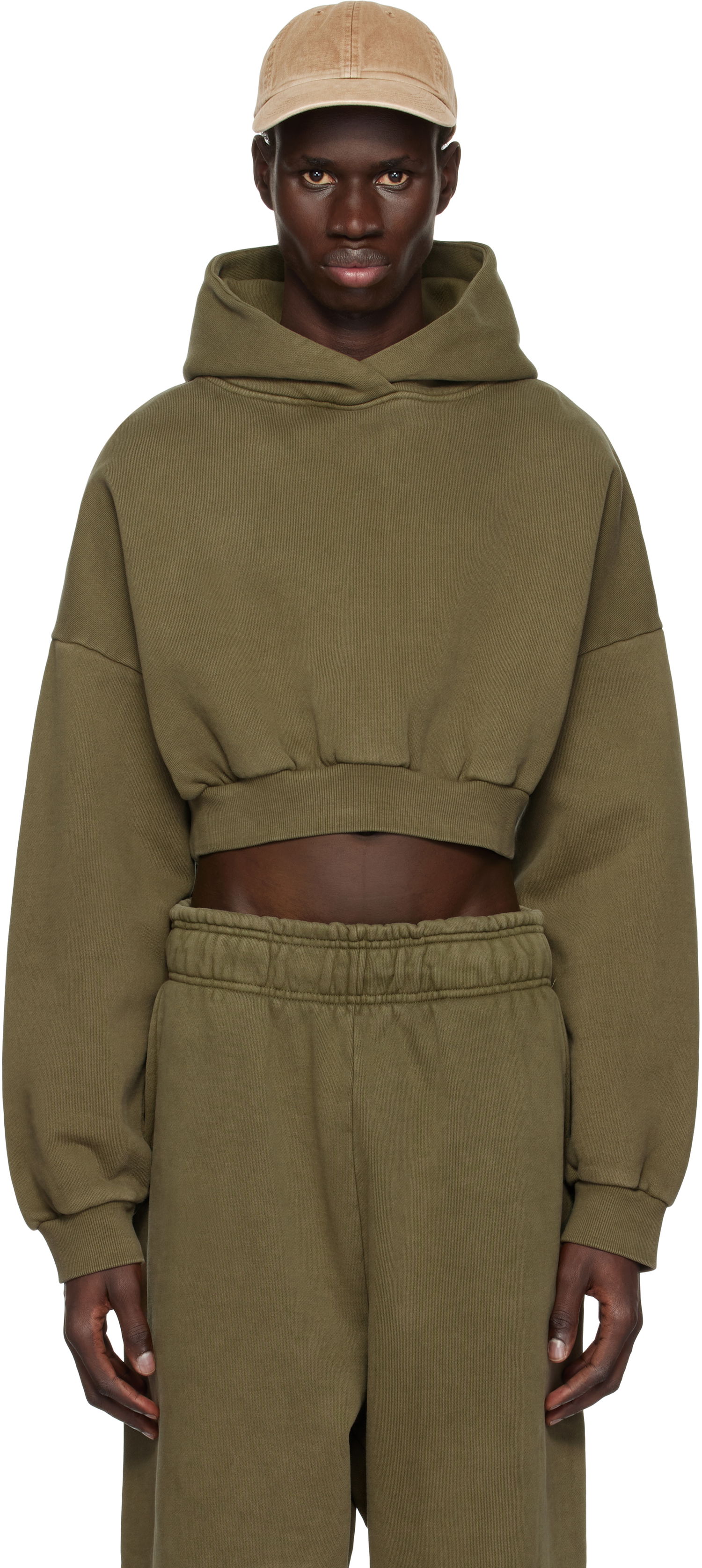 Pulover Entire Studios Entire Studios Cropped Heavy Hoodie Zelena | ES2392MI, 0