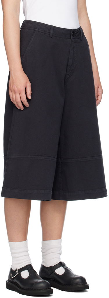 Kratke hlače YMC YMC Ezy Wide-Leg Cropped Trousers Mornarica | Q4WML, 1