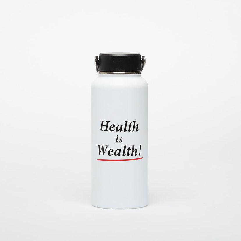 Steklenica za pitje Sporty & Rich Sporty & Rich Health is Wealth Water Bottle Bela | AC039602006WH01