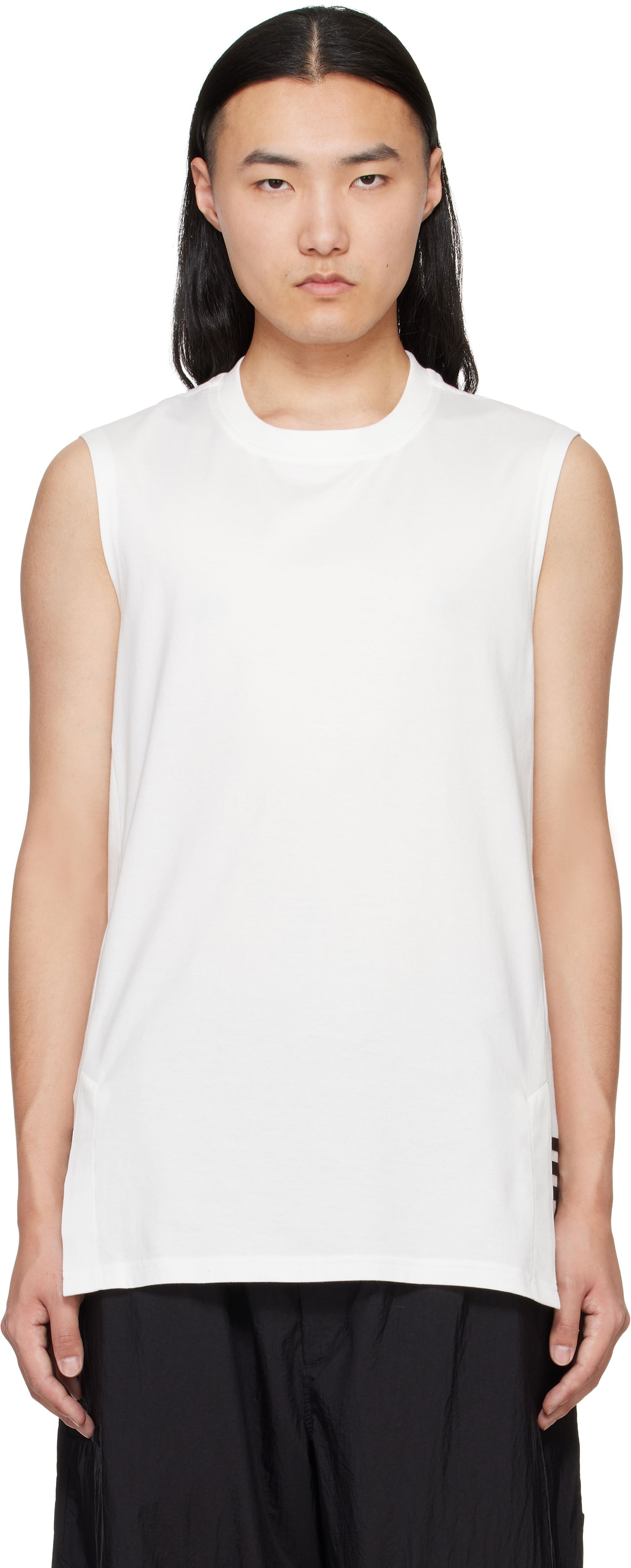 Majica brez rokavov Y-3 Y-3 3-Stripes Tank Top Bela | JM7844, 0