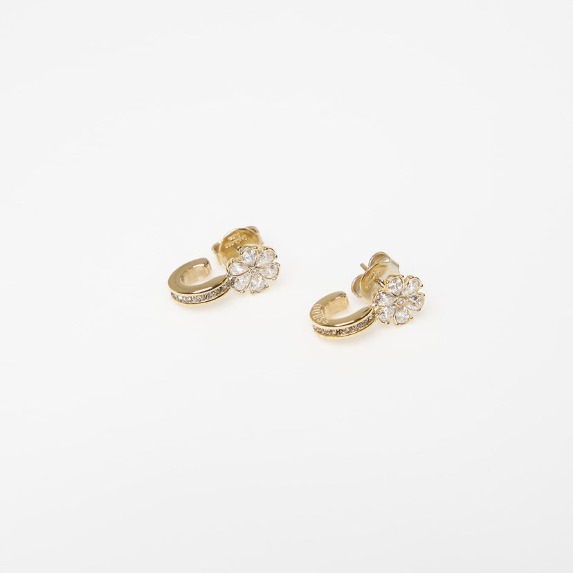 Uhani GUESS Lily Floral Stone Stud Earrings Rumena | JUBE05110JWYG-GOLD
