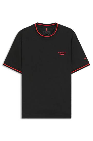 Majica BOSS Porsche x BOSS Cotton Tee with Moisture-Control Črna | 50543341