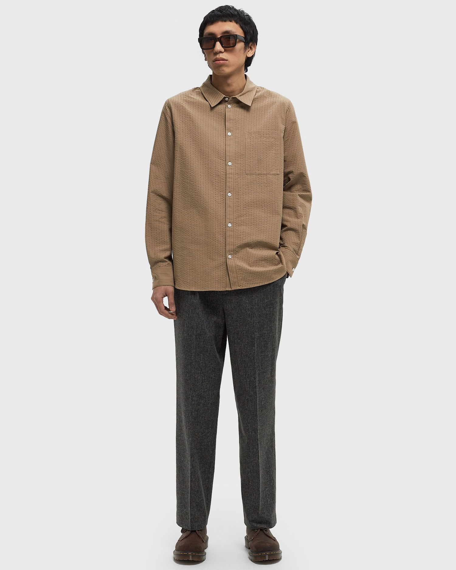 Hlače ØLÅF Houndstooth Pleated Tailored Pants L Črna | M190403, 1