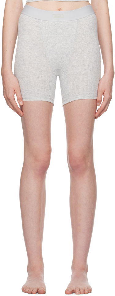 Kratke hlače SKIMS Rib Boxer Boy Shorts Siva | BX-BOX-6248W, 0