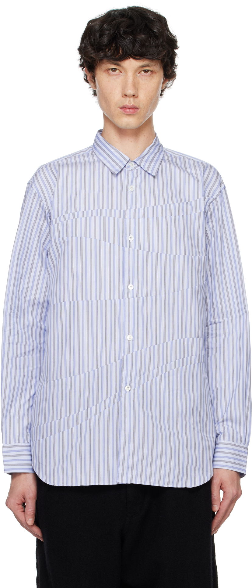Srajce Comme des Garçons Striped Shirt Modra | FN-B010-W24