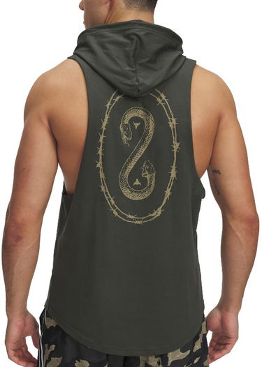 Majica brez rokavov Under Armour Project Rock Snake Sleeveless Hoodie Zelena | 1389987-310, 1