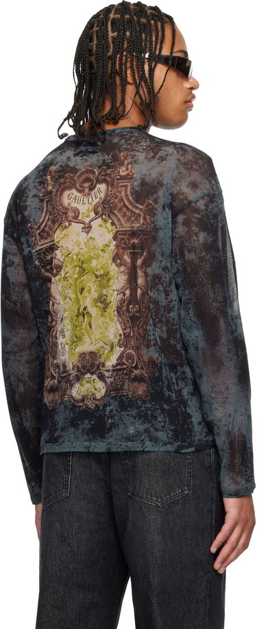 Majica Jean Paul Gaultier The Oversized Médaillon Printed Mesh Long Sleeve Top Večbarvna | 25/04-W-TO340-M006P-005740, 2
