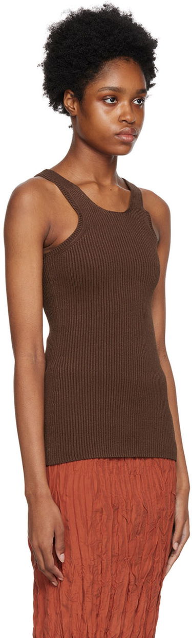 Majica brez rokavov TOTEME Curved Compact Tank Top Rjava | 223-592-320, 1