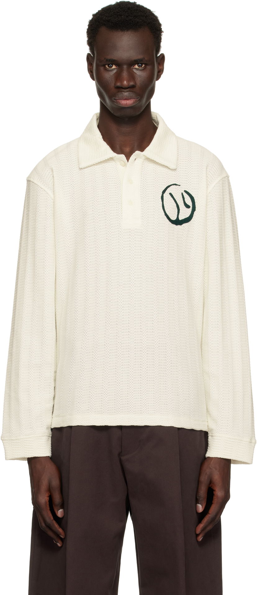 Polo majica Palmes Palmes Knitted Rugby Polo Bela | P15-0030-062
