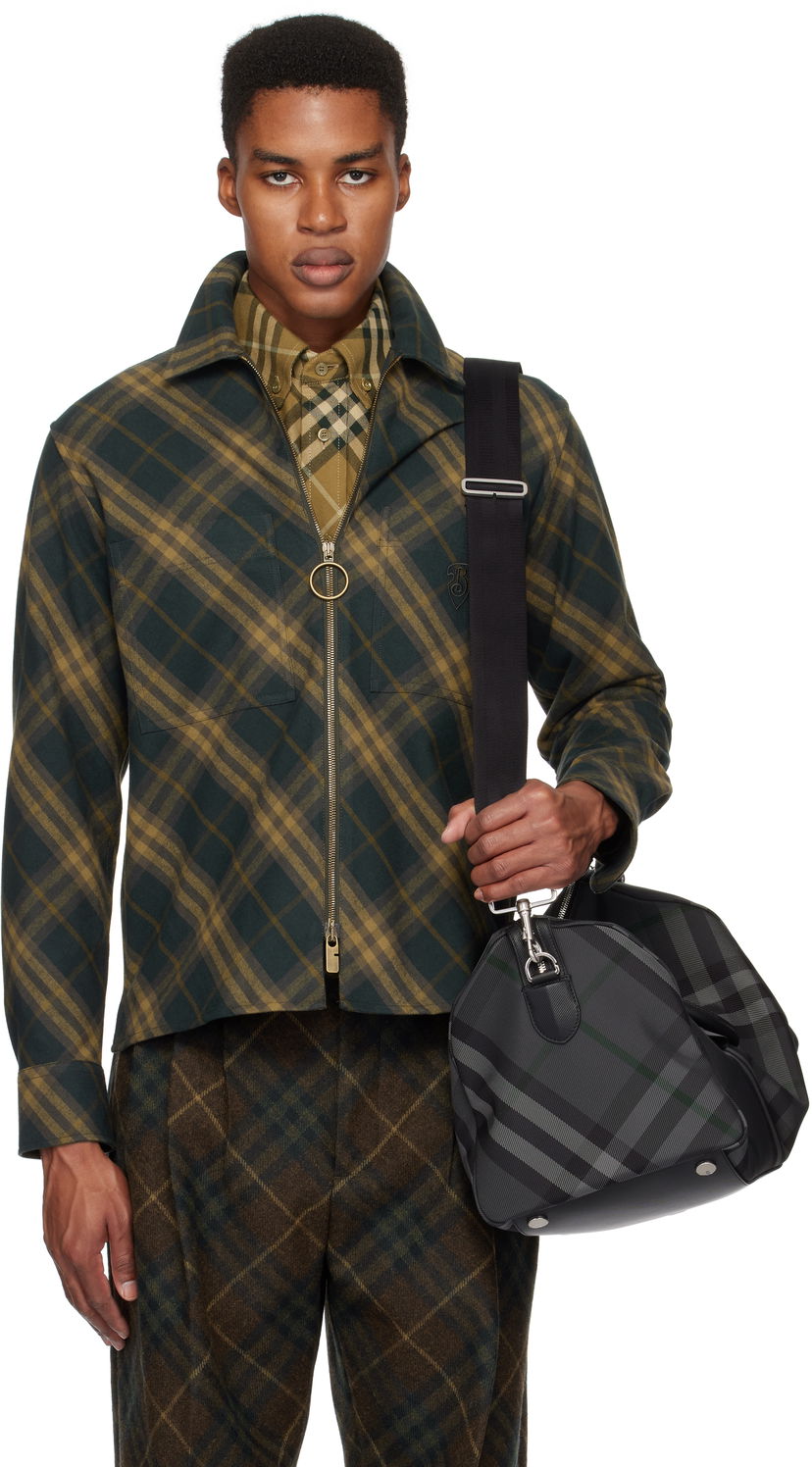 Srajce Burberry Check Cotton Shirt Jacket Zelena | 8098837
