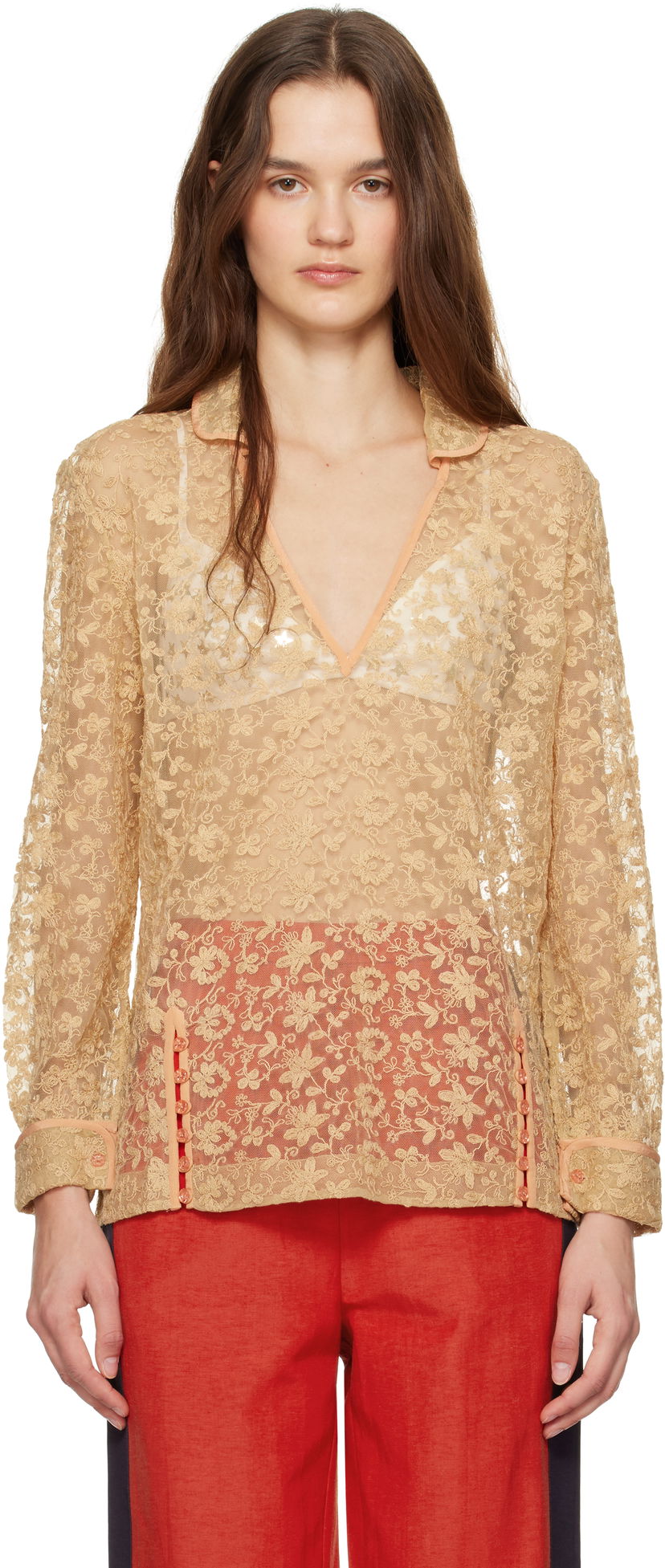 Srajce Bode Lace Blouse Bež | WRF24SH005