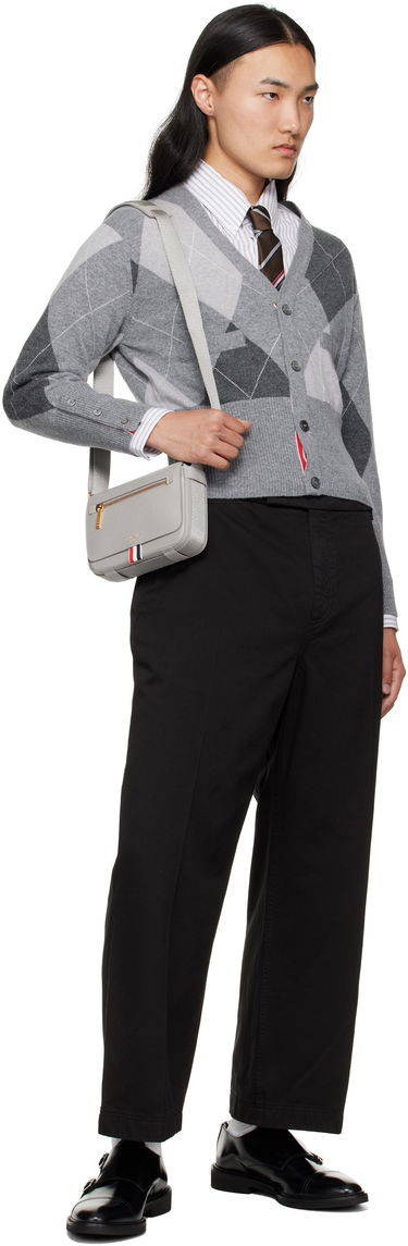 Torba za čez ramo Thom Browne Thom Browne 4-Bar Pebble Grain Small Reporter Bag Siva | UAG229A-00198, 3