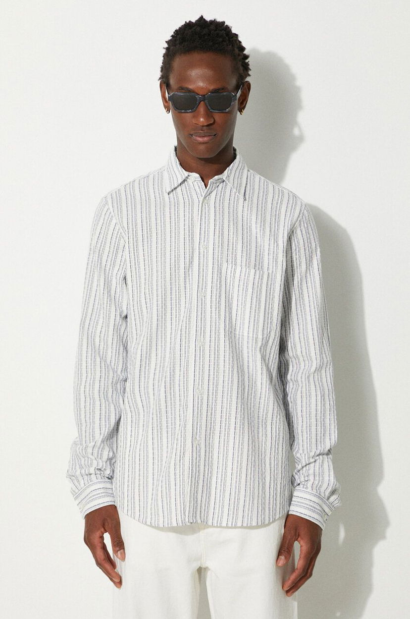 Srajce Samsoe Samsoe Samsoe Samsoe Regular Fit Shirt with Classic Collar Bela | M23200057