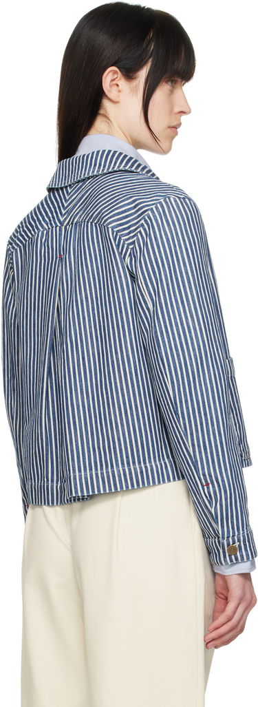 Jakna A.P.C. A.P.C. Frida Striped Cropped Denim Jacket Modra | COHHG-F32006, 2