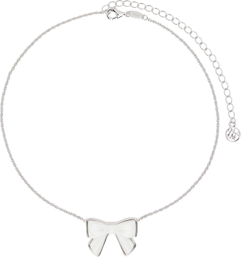 Ogrlica SHUSHU/TONG YVMIN Edition Double-Sided Ceramics Bowknot Necklace Bela | 25639WHT00NN