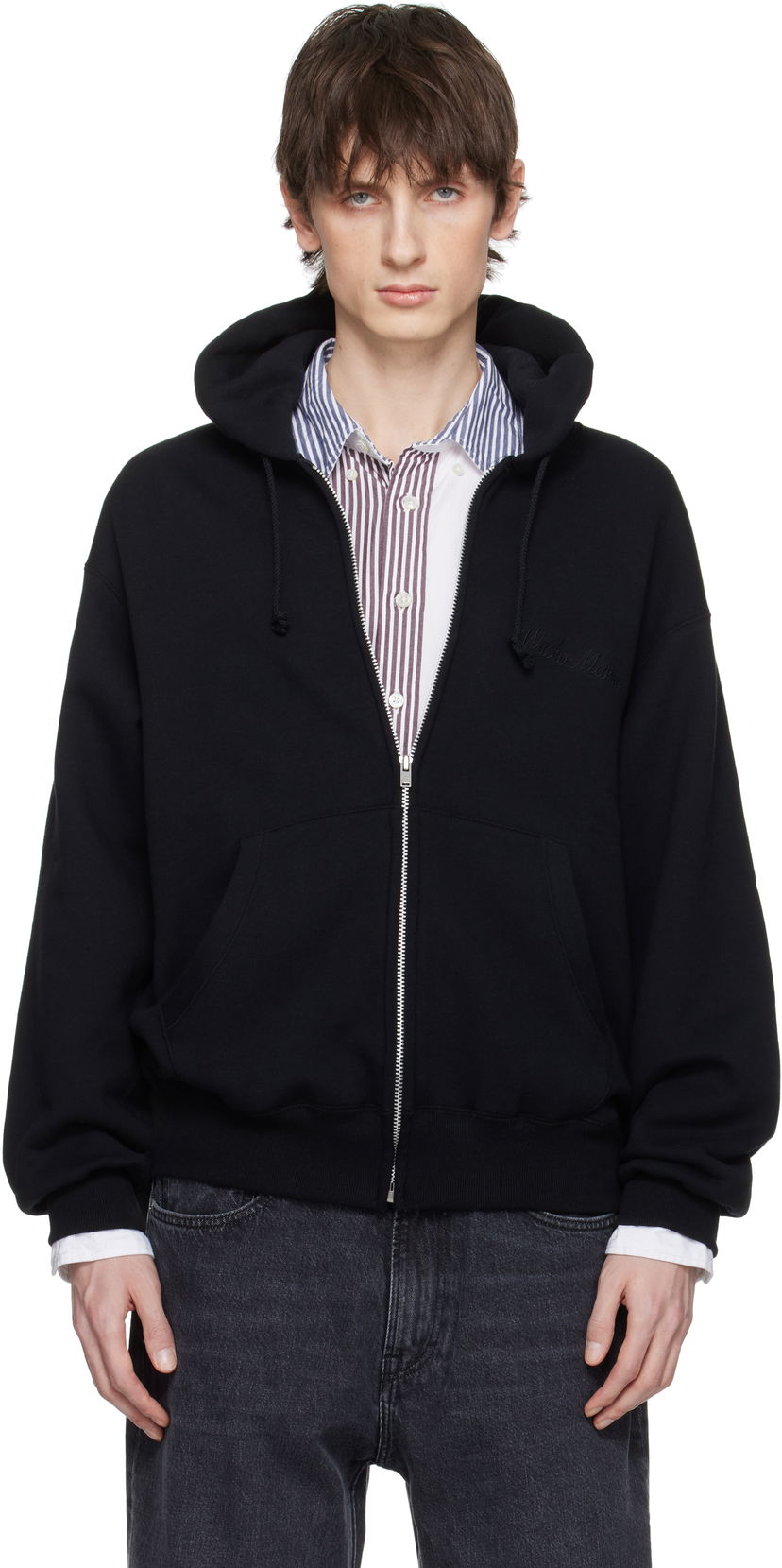 Pulover WACKO MARIA WACKO MARIA 'Fight Club' Middle Weight Full Zip Hoodie Črna | 25SS-WMC-SS20