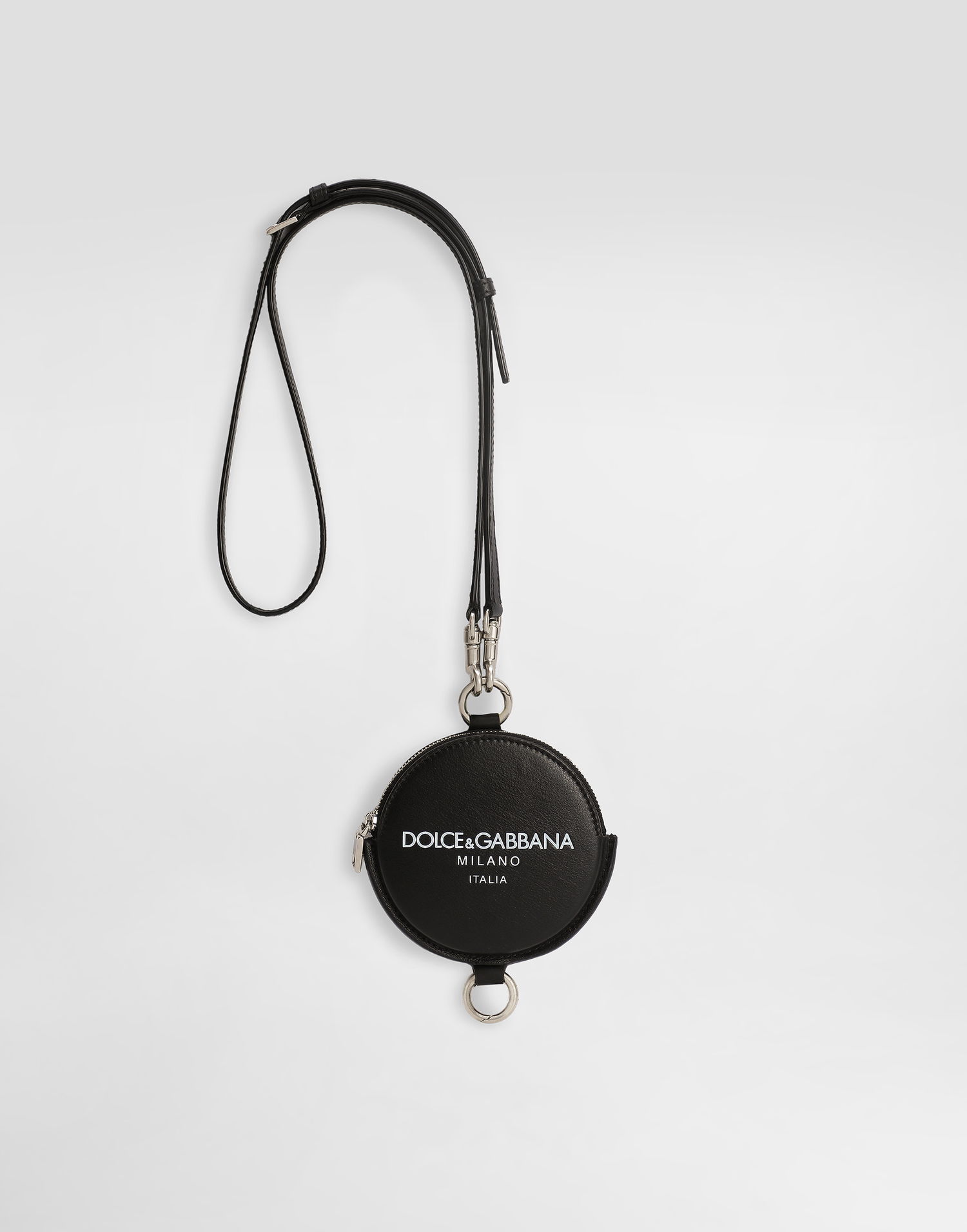 Denarnica Dolce & Gabbana Dolce & Gabbana Calfskin Round Coin Purse with Strap Črna | BP3344A6E4880999, 0