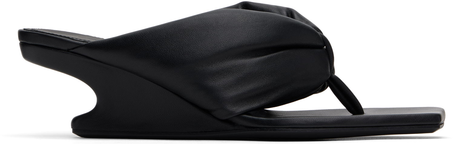 Nega čevljev Rick Owens Rick Owens Hollywood Thong Cantilever 45 Heeled Sandals Črna | RP01E7858 LBY, 0