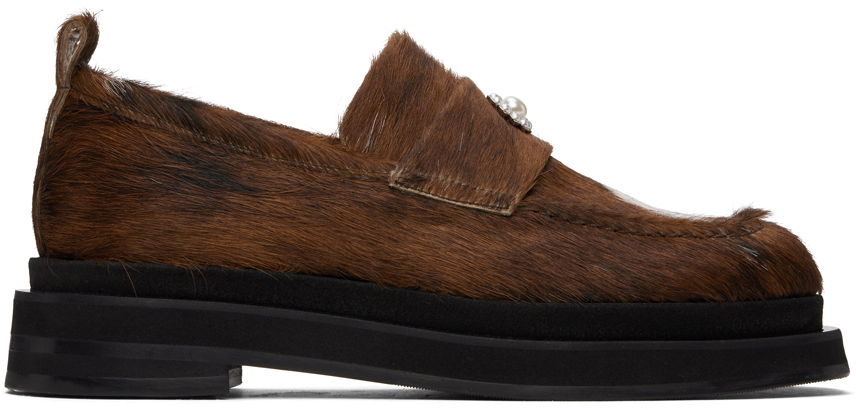 Obleke Simone Rocha Simone Rocha Heart Toe Platform Loafers Rjava | LOF1PD 0794, 0
