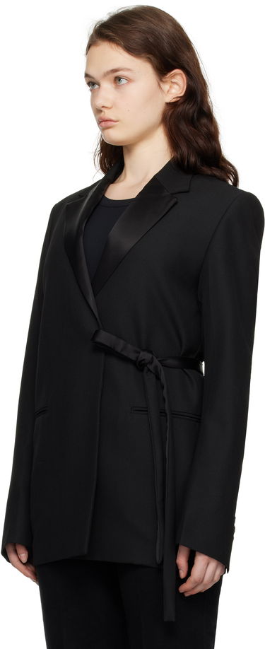 Jakna TOTEME TOTEME Satin-Lapel Wrap Blazer Črna | 251-WRZ4728-FB0026, 3