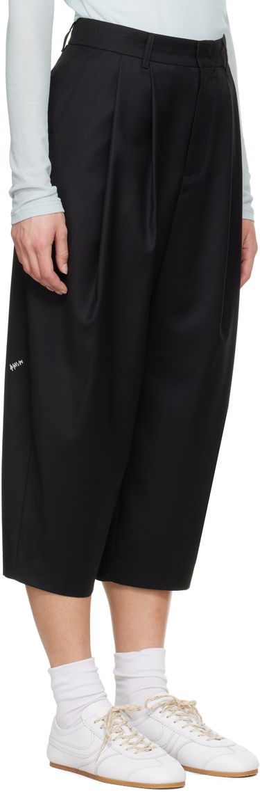 Hlače ADER ERROR ADER error Sig; Tag 01 Cropped Pleated Trousers Črna | BO42FYSA0101BK, 4