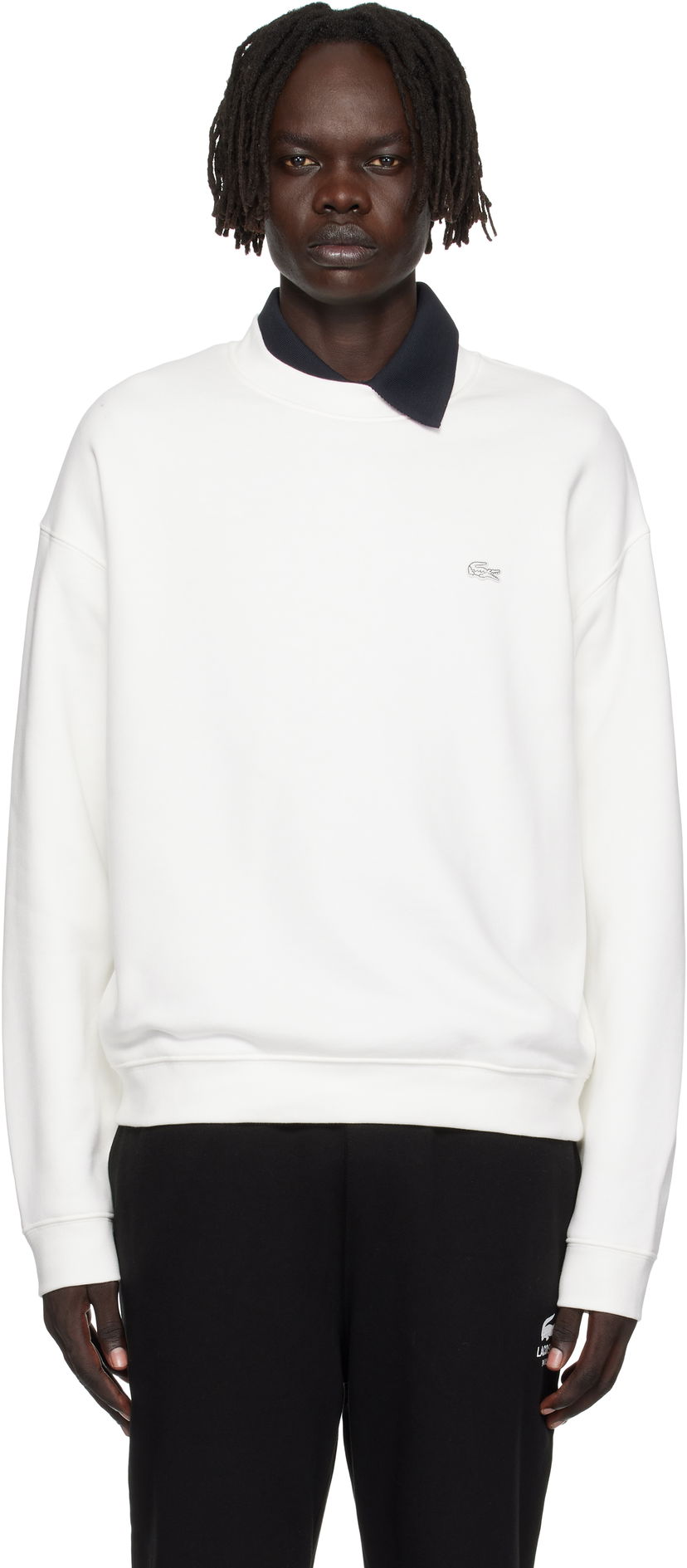 Pulover Lacoste Loose Fit Heavy Fleece Sweatshirt Bela | SH7745_70V