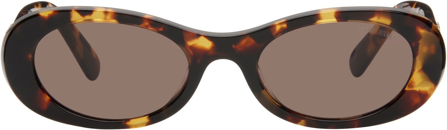 Sončna očala Miu Miu Miu Miu Glimpse Round Sunglasses Rjava | 0MU 06ZS 8056597989077, 0
