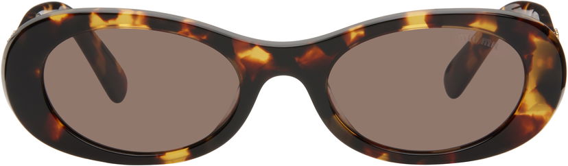 Sončna očala Miu Miu Miu Miu Glimpse Round Sunglasses Rjava | 0MU 06ZS 8056597989077