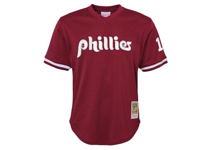 Dres Mitchell & Ness Philadelphia Phillies John Kruk 1991 Authentic Mesh BP Jersey Bordo | 9N3B7MBP0-PHIJK-Y91