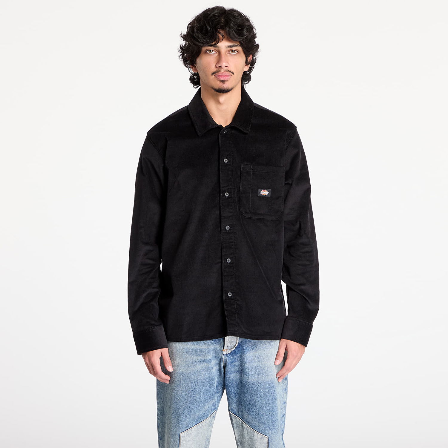 Srajce Dickies Corduroy Long Sleeve Button-Up Shirt Črna | DK0A8652BLK1, 0