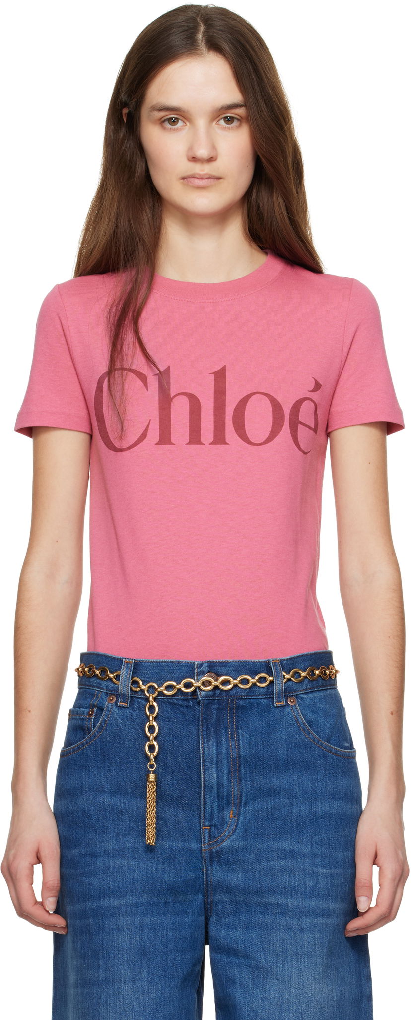 Majica CHLOÉ Chloé Baby Fit Logo T-Shirt Roza | CH25SJH08192