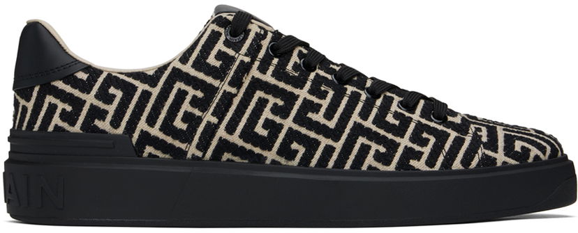 Superge in čevlji Balmain Balmain B-Court Jacquard Monogram Bež | DM1VI288TJCM