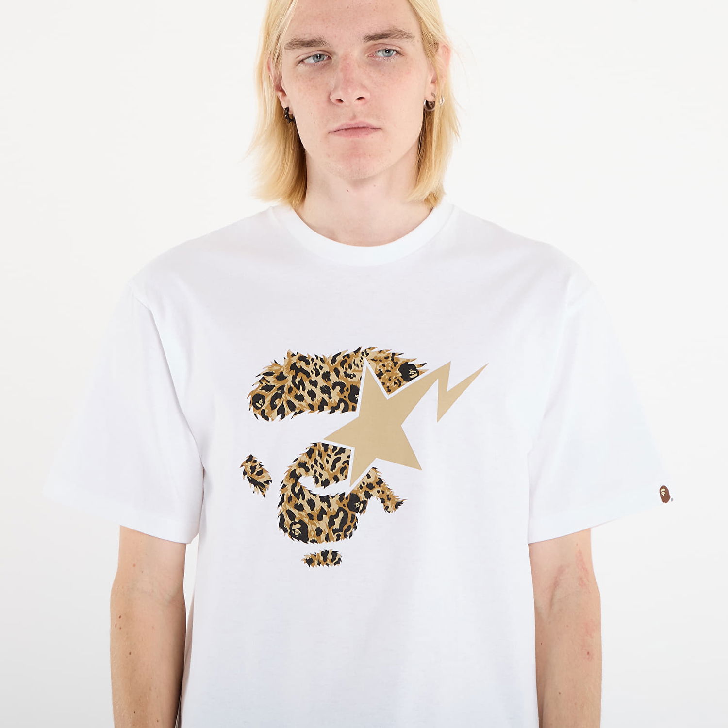Majica BAPE T-Shirt Wild Leopard Pattern Ape Face Sta XL Bela | 001TEL801042MWHT, 1