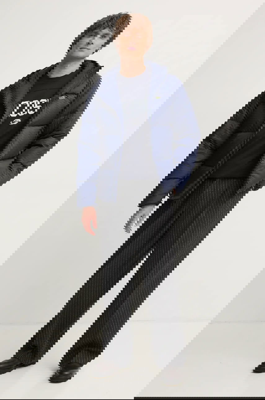 Puhovka Lacoste Hooded Winter Puffer Jacket with Embossed Back Design Mornarica | BH2905, 1